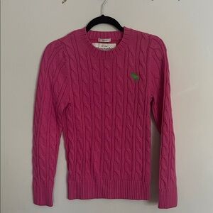 Abercrombie & Fitch Vibrant Pink Cable Knit Sweater